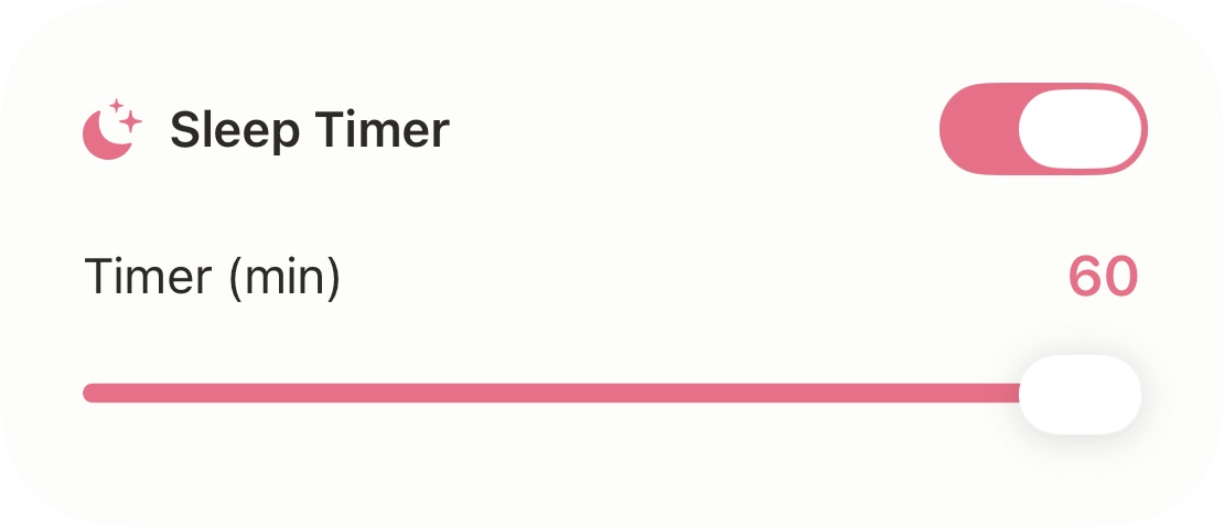 Sleep Timer settings screen